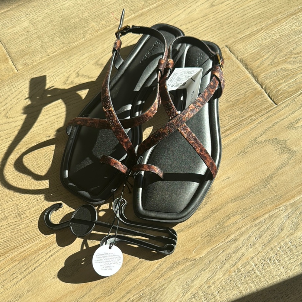 Primark Black and Brown Leopard Sandals